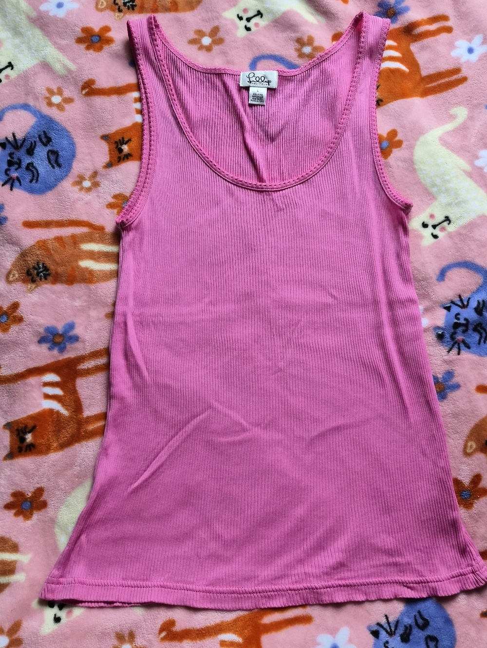 Lilly Pulitzer Ribbed Pink Scoop Tank